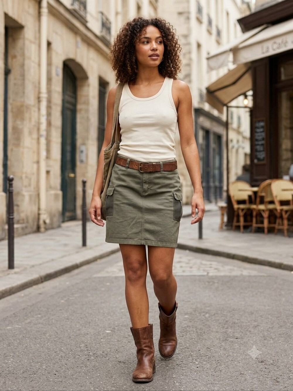 {Izod} Olive Green Cargo Skort with Mesh Pockets - Size 10